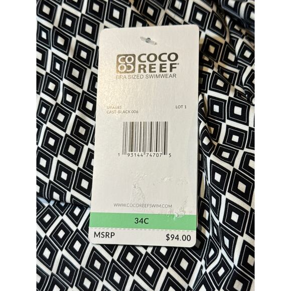 Coco Reef Tiki Diamond Ultra Fit UW Tankini Top 34C NWT - Picture 3 of 3